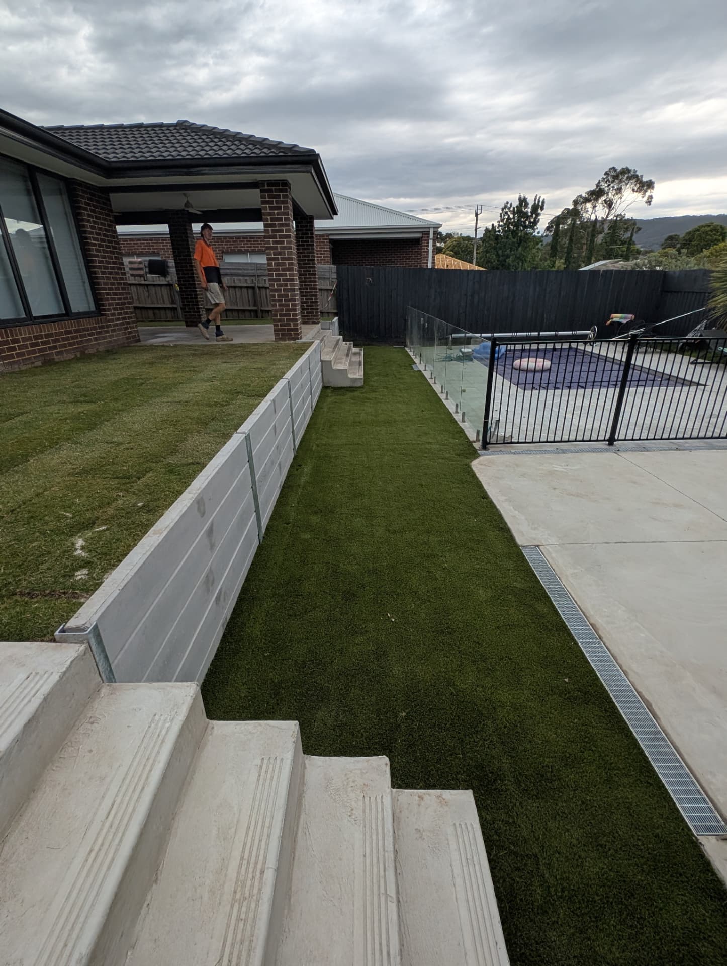 Retaining wall, turf & pool surrounds in Upper Ferntree Gully