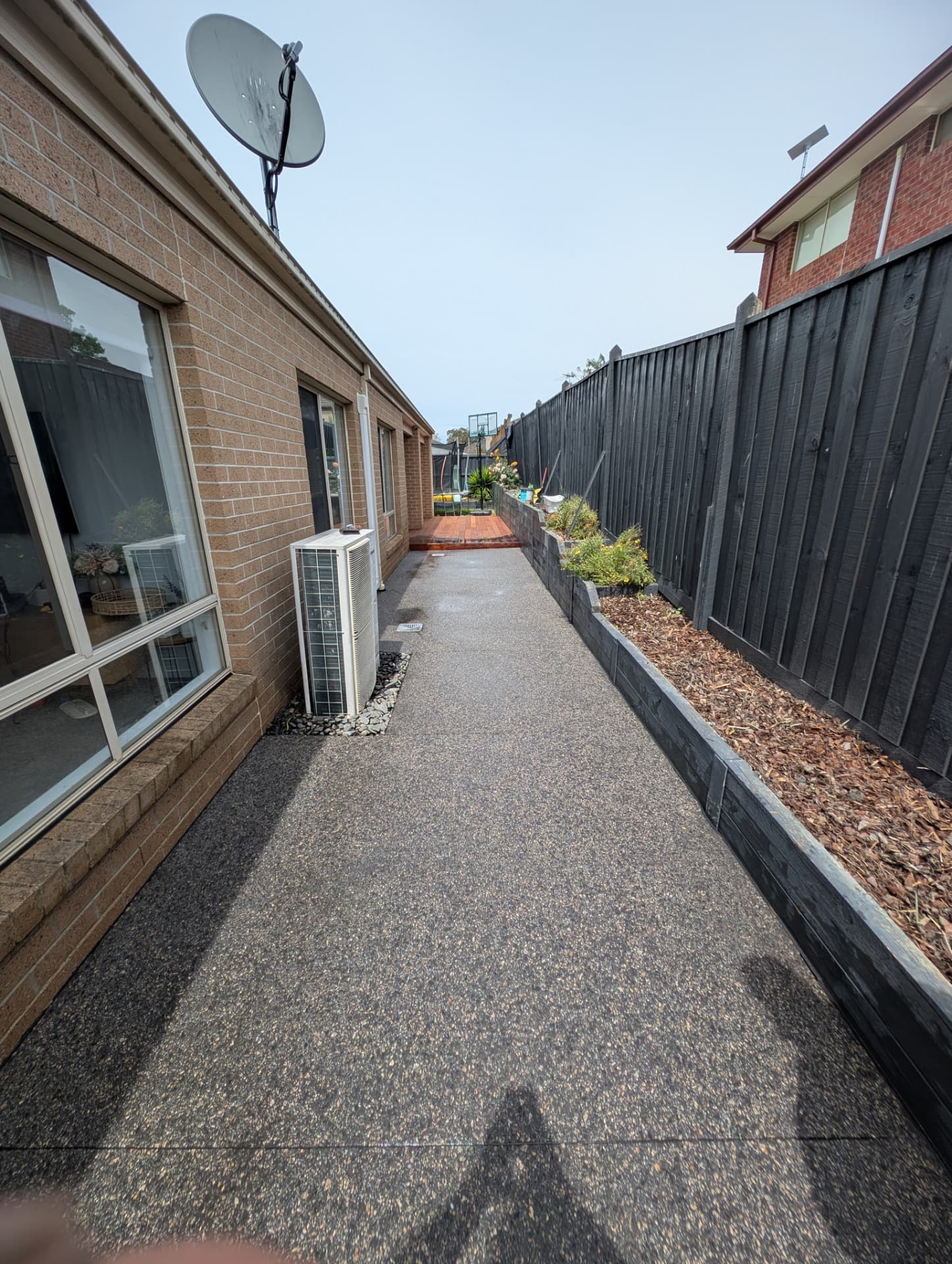 Exposed aggregate side path in Ferntree Gully